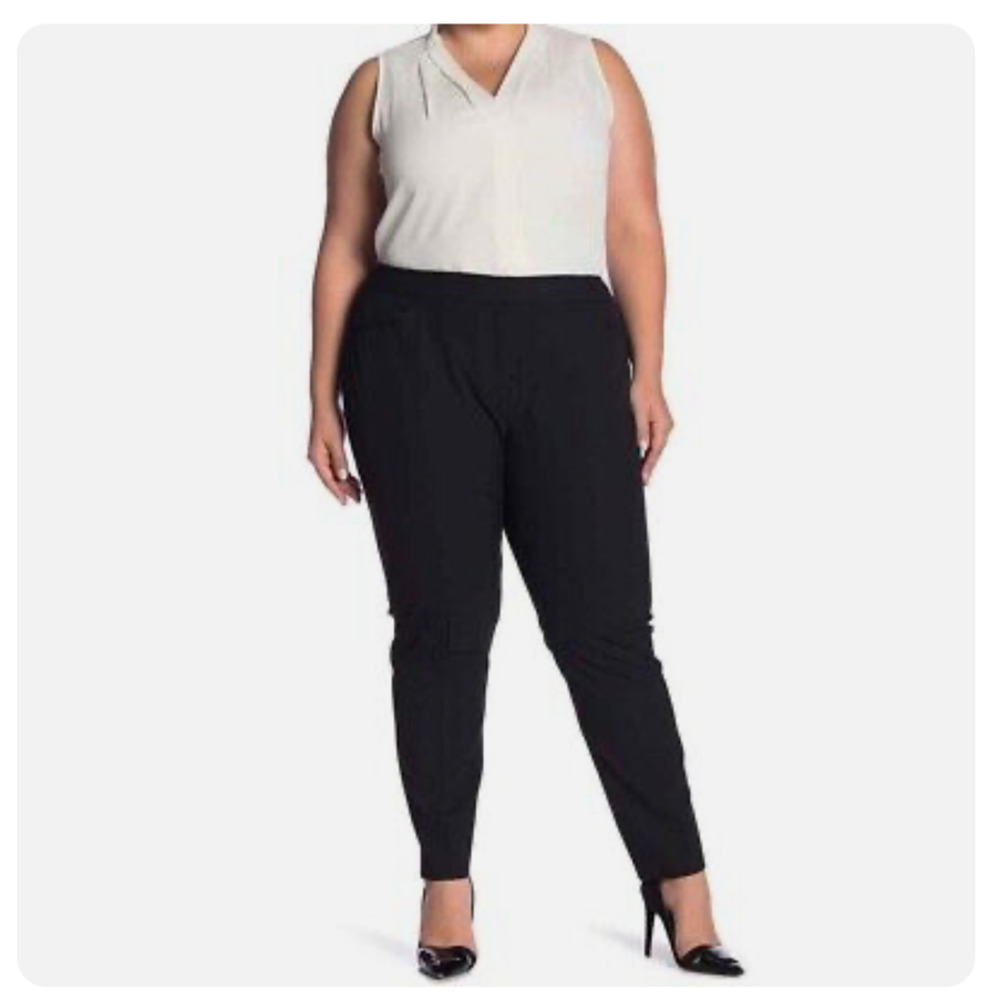 Halogen Taylor Fit Black Slim Leg Business Work dressy Pants Plus Size 26 NWT